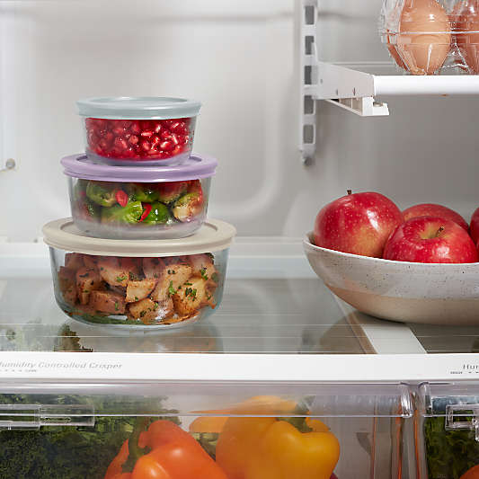 Pyrex Simply Store 10-Piece Glass Food Storage Set with Pastel Lids