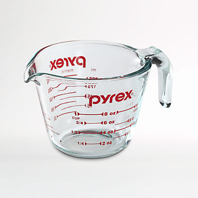 View Pyrex ® 1-Cup Glass Measuring Cup with Red Lettering details