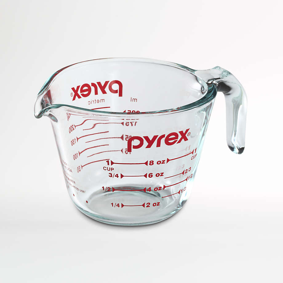 Pyrex 1-Cup Glass Measuring Cup with Red Lettering + Reviews | Crate ...