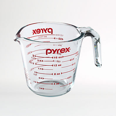View Pyrex ® 2-Cup Glass Measuring Cup with Red Lettering details