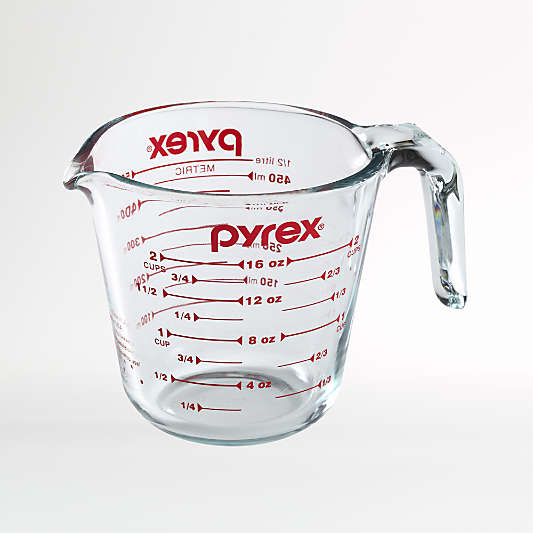 Pyrex ® 2-Cup Glass Measuring Cup with Red Lettering