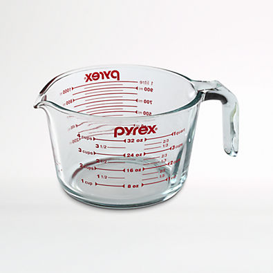 View Pyrex ® 4-Cup Glass Measuring Cup with Red Lettering details