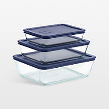 Pyrex 6-Piece Glass Rectangular Storage Set + Reviews | Crate & Barrel