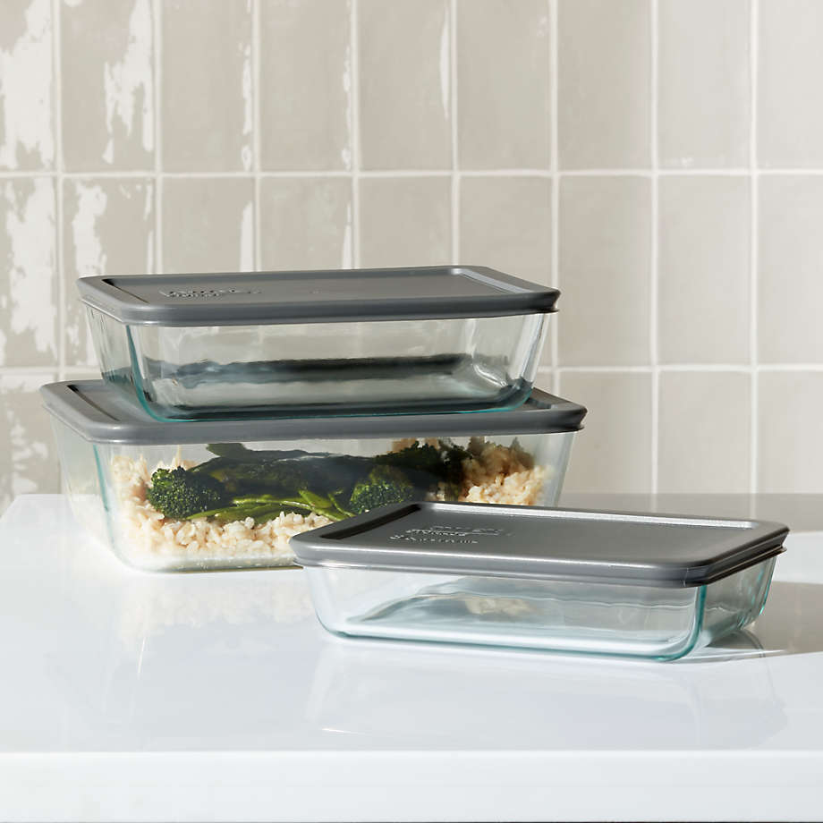 Pyrex 6-Piece Rectangular Storage Set + Reviews | Crate & Barrel