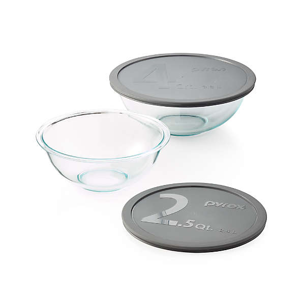 Pyrex Smart Essentials Glass Bowls with Plastic Lids, 8 Piece Set - Very  Smart Ideas