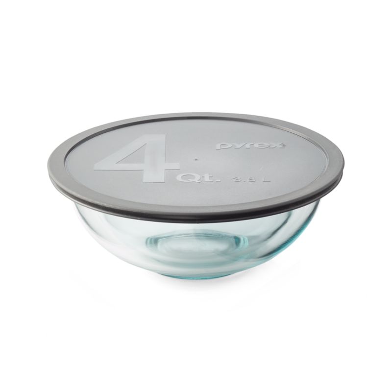 Pyrex Glass Bowls with Grey Lids, Set of 2 - image 2 of 3