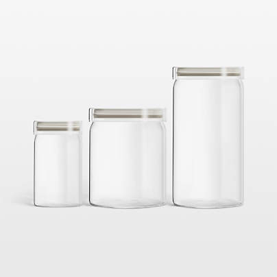 Pyrex Glass Canisters, Set of 3
