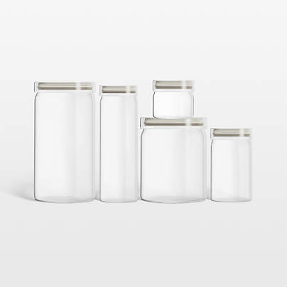 Pyrex Glass Canisters, Set of 5