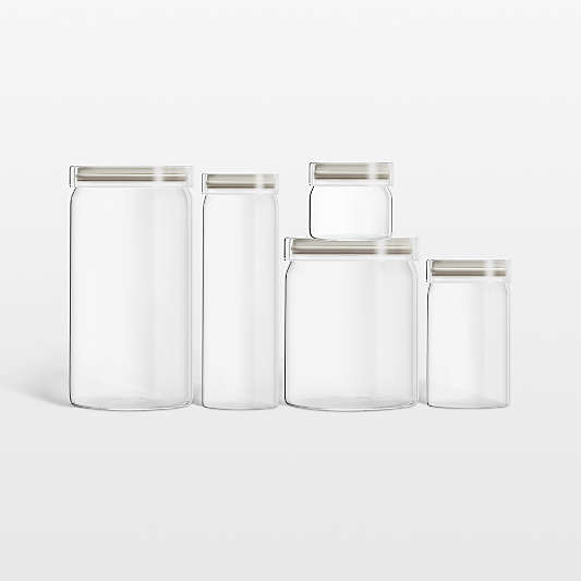 Pyrex Glass Canisters, Set of 5