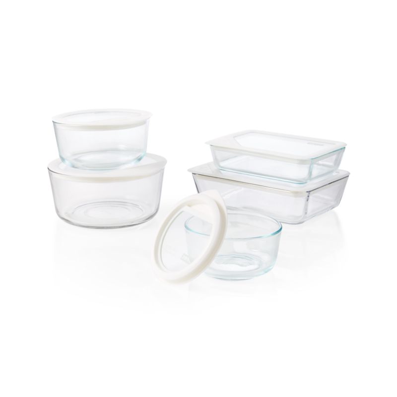  Customer reviews: Pyrex 071160096400 10 Piece Ultimate Food  Storage Set, White/Clear