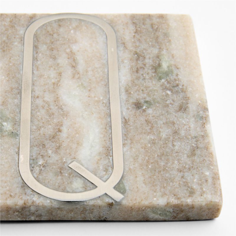 Tuscan Kitchen Marble "Q" Monogram Coasters, Set of 4 - image 2 of 4
