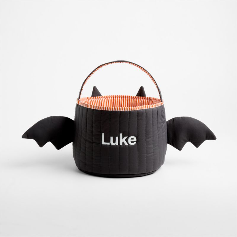 Quilted Bat Kids Halloween Treat Basket - image 1 of 5