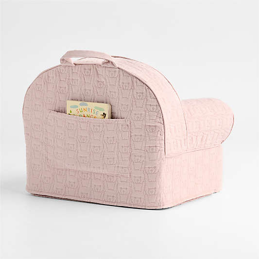 Small Lilac Rose Organic Cotton Quilted Bunny Kids Lounge Nod Chair Cover