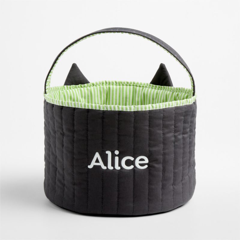 Quilted Cat Kids Halloween Treat Basket - image 1 of 5