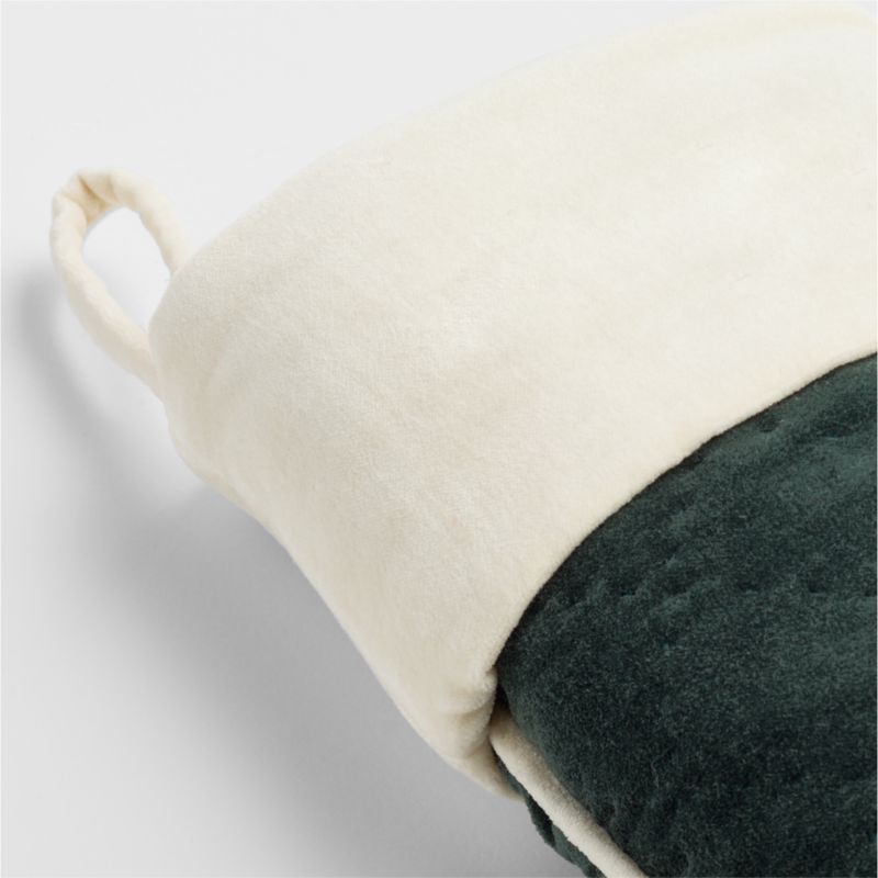 Green Quilted Velvet Mini Christmas Stocking 14" - image 3 of 4