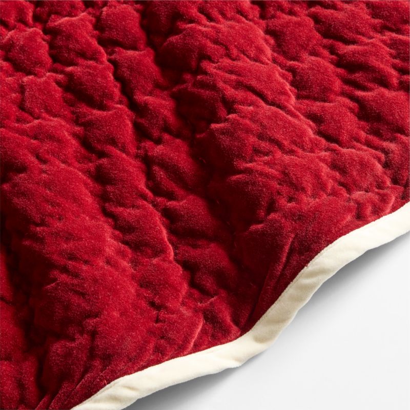Red Quilted Velvet Christmas Tree Skirt - image 2 of 5