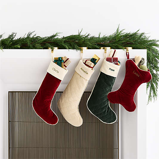 Red Quilted Velvet Christmas Stocking Collection