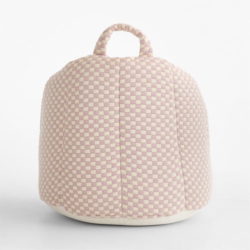 Quinn Sunset Purple Checkered Matelass Kids Scallop Lounge Chair - image 2 of 4