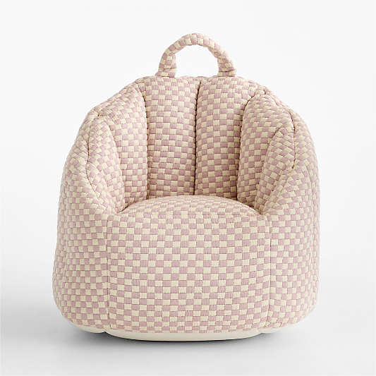 Quinn Sunset Purple Checkered Matelass Kids Scallop Lounge Chair