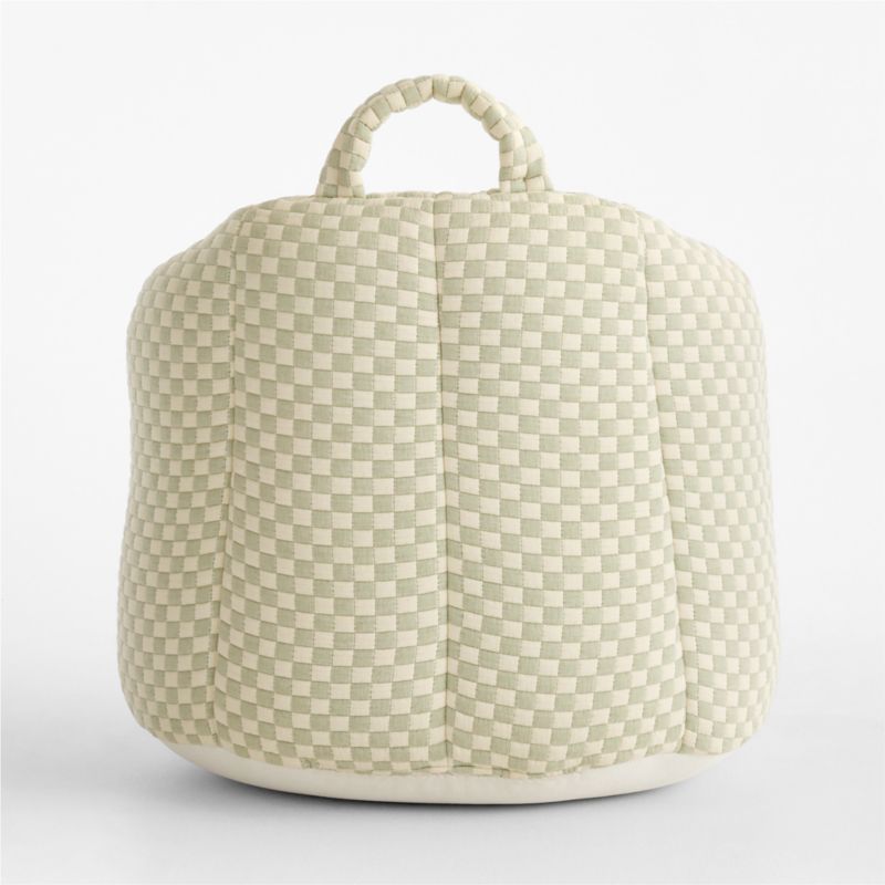 Quinn Verte Green Checkered Matelass Kids Scallop Lounge Chair - image 2 of 4