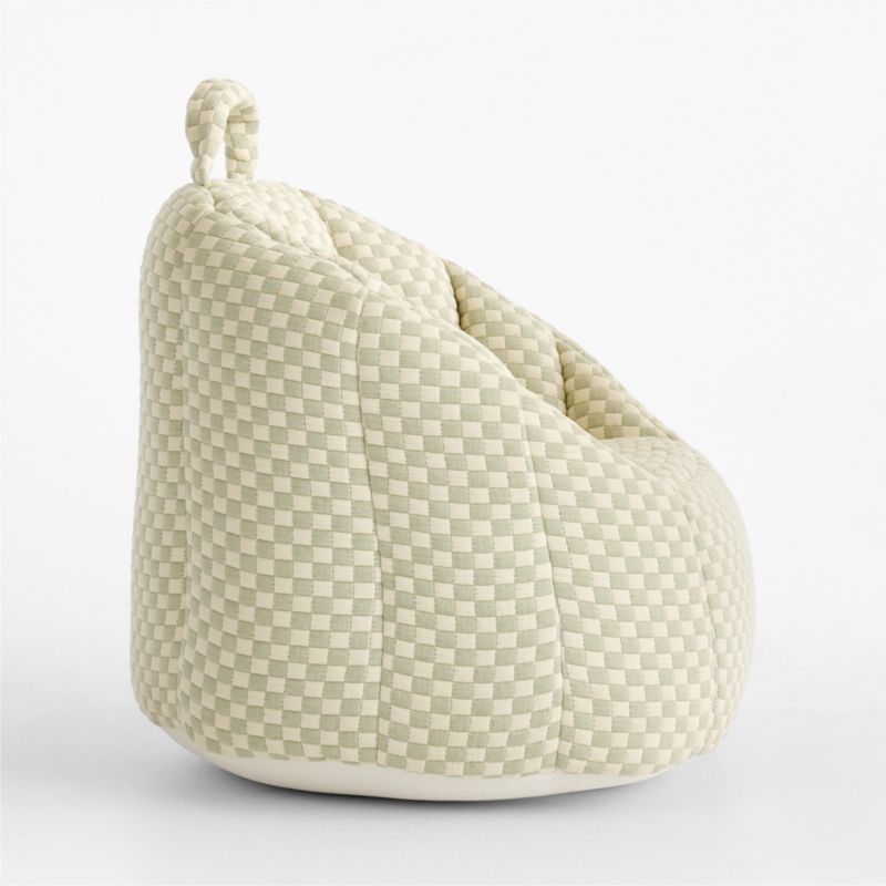 Quinn Verte Green Checkered Matelass Kids Scallop Lounge Chair - image 1 of 4