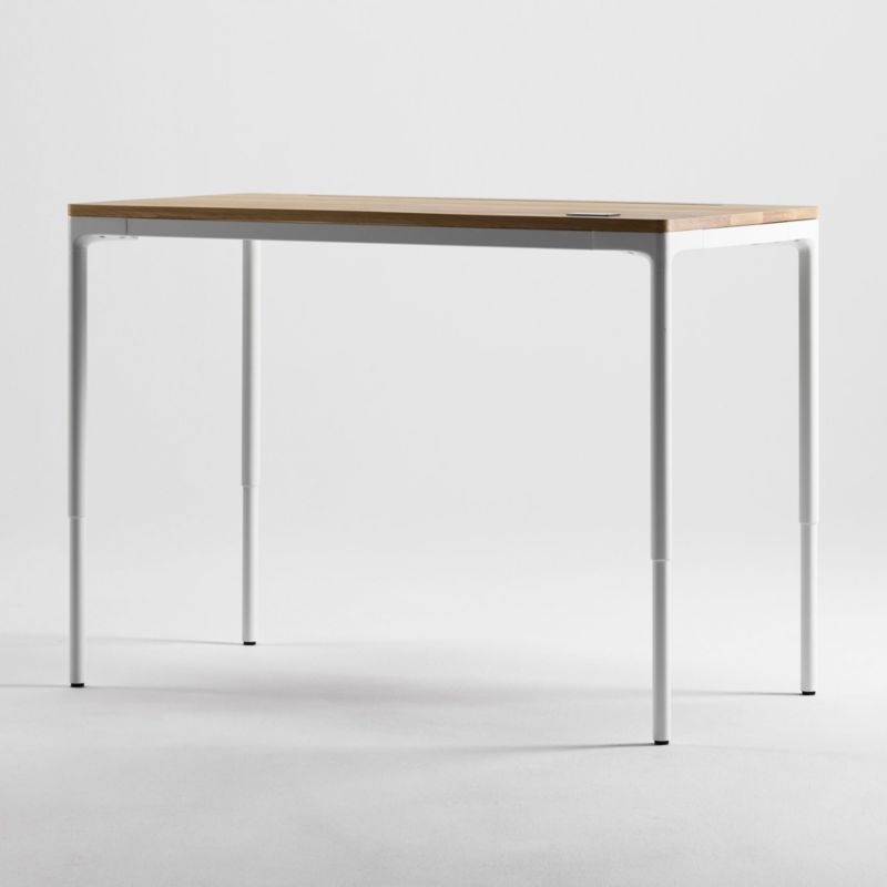 Humanscale ® Quattro 48" Oak Wood and White Adjustable Standing Desk - image 2 of 3