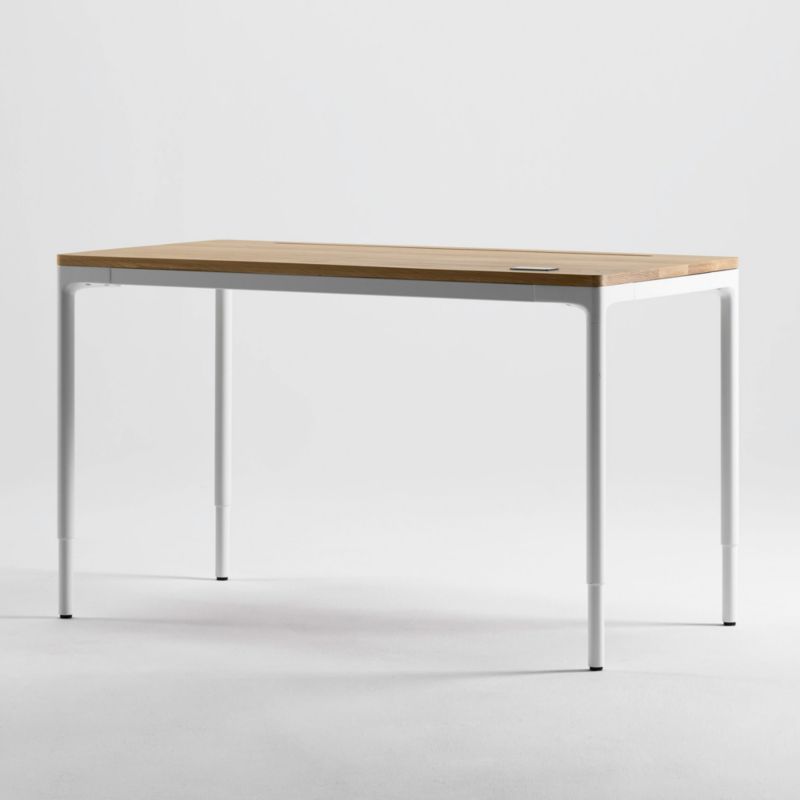 Humanscale ® Quattro 60" Oak Wood and White Adjustable Standing Desk - image 3 of 5