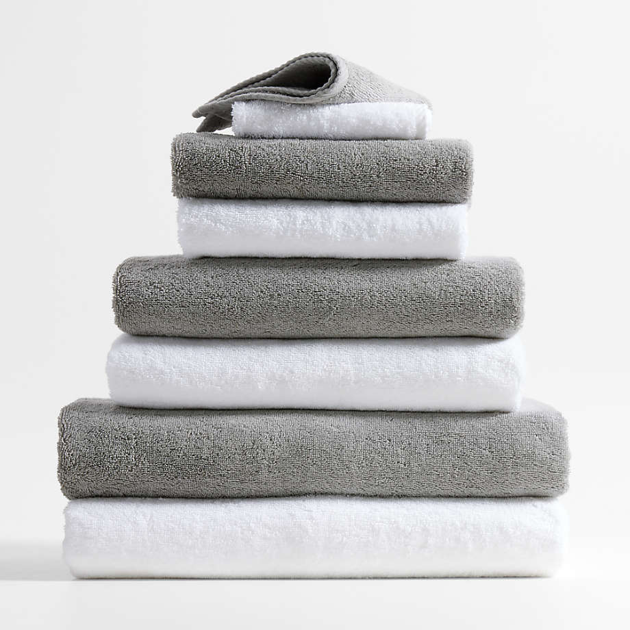Quick-Dry White Organic Cotton Bath Towels