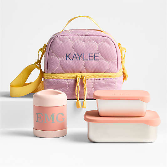 Quilted Purple Heart Kids Lunch Box Bundle