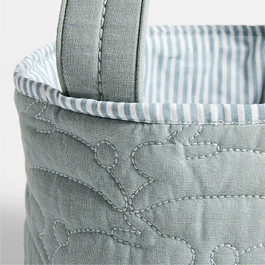 Quilted Blue Bunny Kids Easter Basket