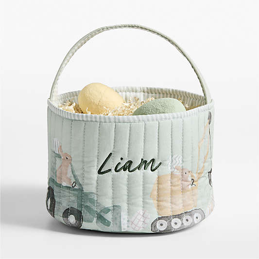 Quilted Construction Kids Easter Basket