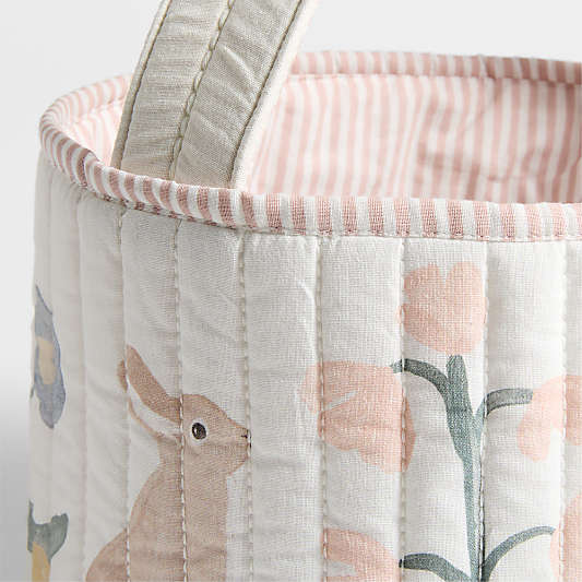 Quilted Tofu Cream Bunny Kids Easter Basket