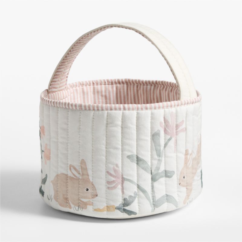 Quilted Tofu Cream Bunny Kids Easter Basket - image 3 of 6