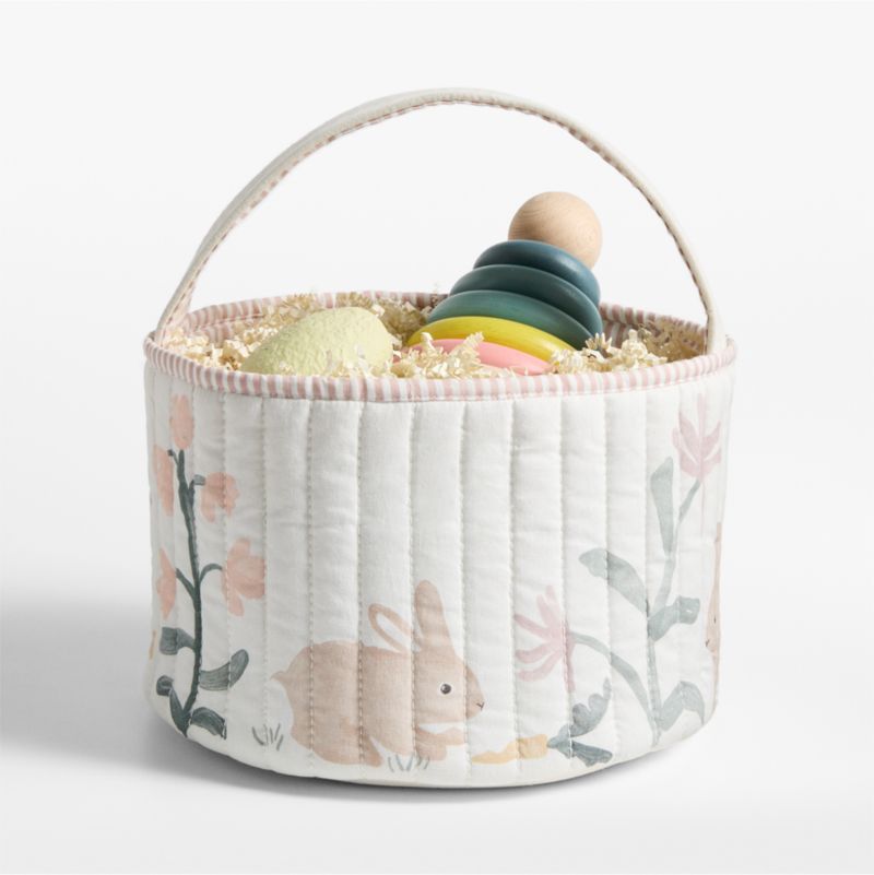 Quilted Tofu Cream Bunny Kids Easter Basket - image 2 of 6