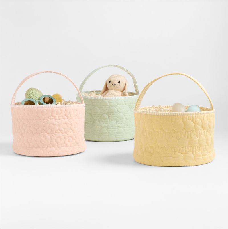 Quilted Lemon Sorbet Bunny Kids Easter Basket - image 1 of 8