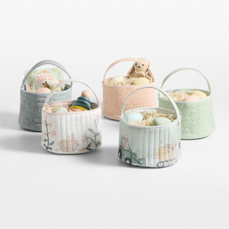 Quilted Tofu Cream Bunny Kids Easter Basket - image 1 of 6