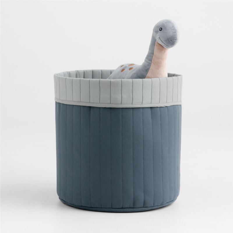 Quilted Quarry Blue Floor Storage Bin - image 4 of 6