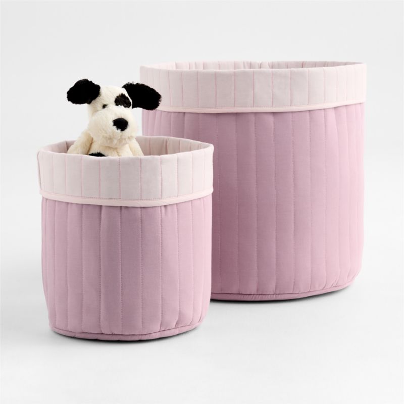 Quilted Hushed Violet Purple Shelf Storage Bin - image 3 of 6