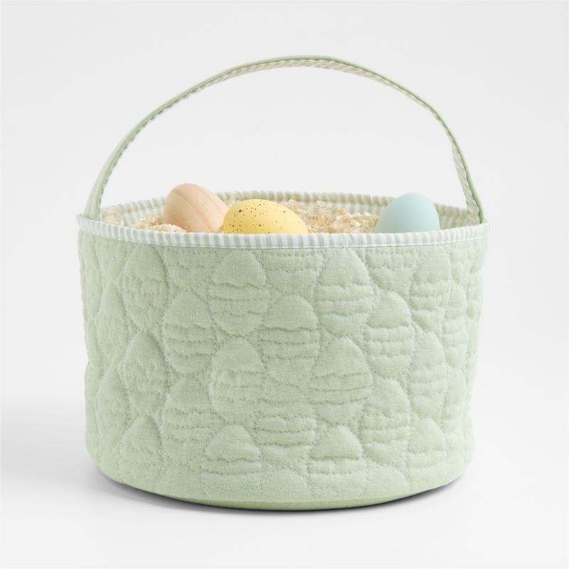 Quilted Seafoam Green Egg Kids Easter Basket - image 5 of 10