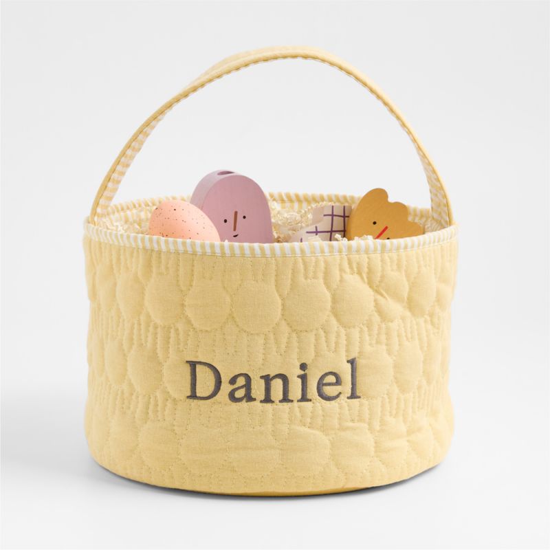 Quilted Lemon Sorbet Bunny Kids Easter Basket - image 0 of 8