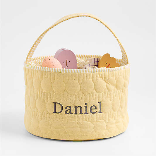 Quilted Lemon Sorbet Bunny Kids Easter Basket