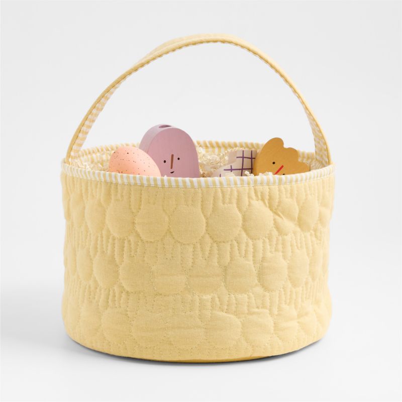 Quilted Lemon Sorbet Bunny Kids Easter Basket - image 3 of 8