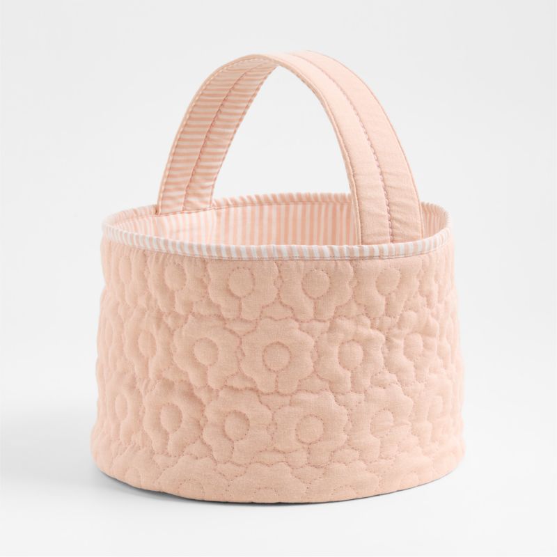 Quilted Elegant Pink Daisy Kids Easter Basket - image 5 of 9