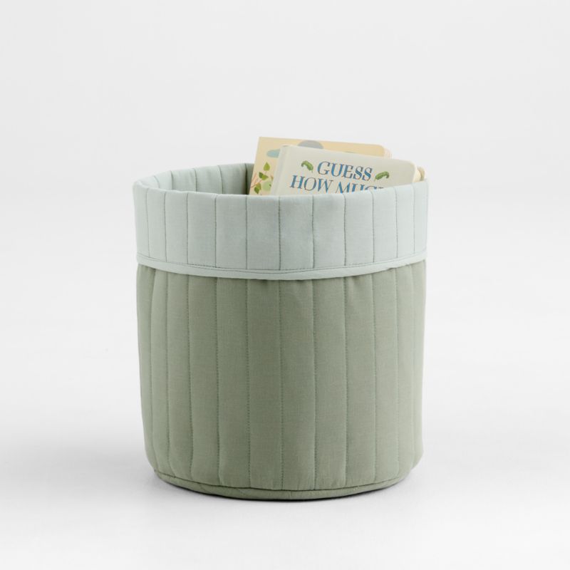 Quilted Iceberg Green Shelf Storage Bin - image 3 of 5