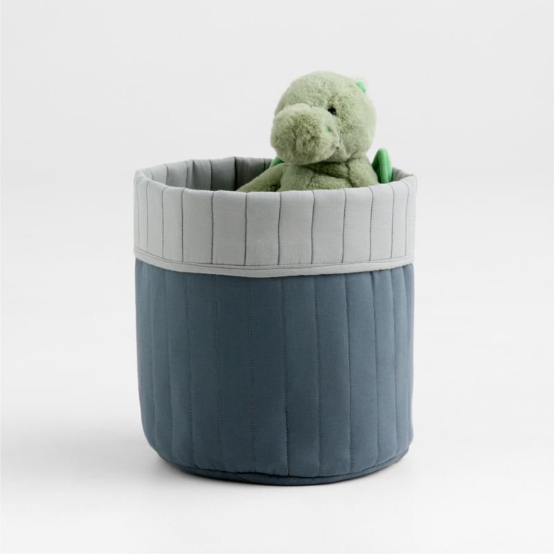 Quilted Quarry Blue Shelf Storage Bin - image 3 of 5