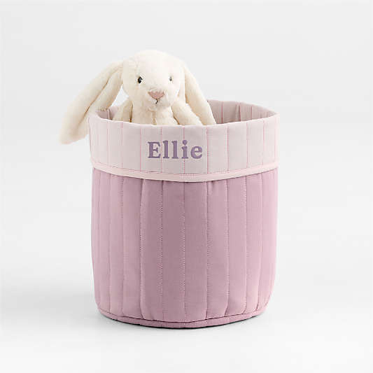 Quilted Hushed Violet Purple Reversible Shelf Storage Bin