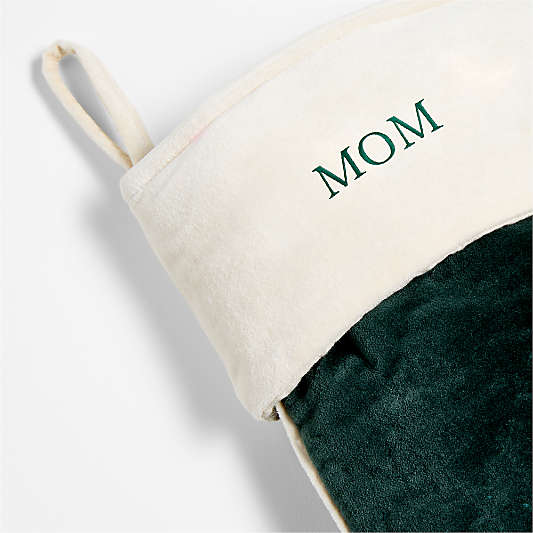 Green Quilted Velvet Christmas Stocking