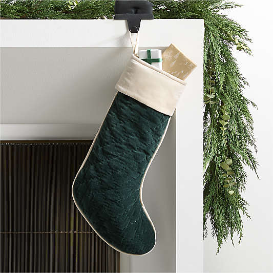 Green Quilted Velvet Christmas Stocking