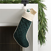 Ivory Quilted Velvet Christmas Stocking