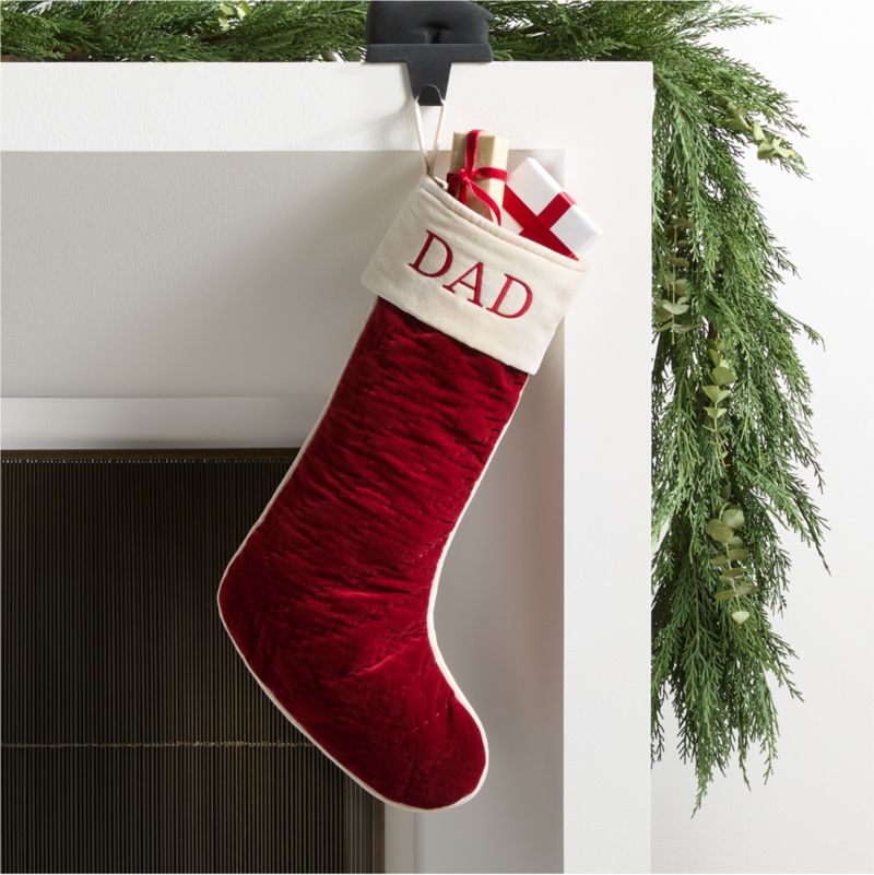 Red Quilted Velvet Christmas Stocking